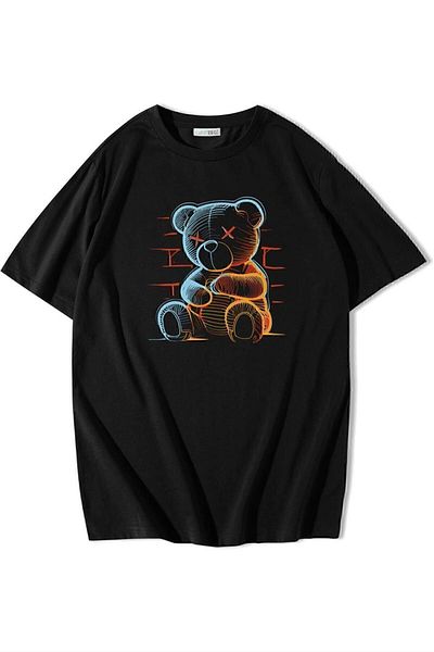 BRZ COLLECTION Υπερμεγέθη Neon Teddy Bear T-shirt