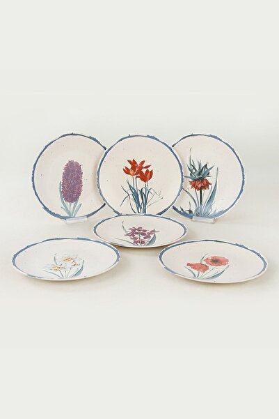 Keramika Farfurie de Servire Flori Anatoliene 25 Cm 6 Bucati - 20256-57-58-59-60-61