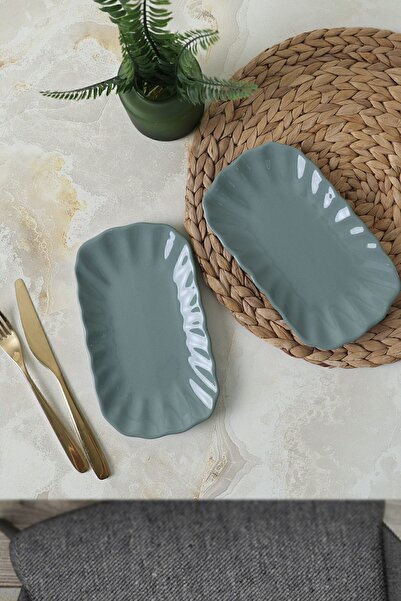 Keramika Yeşil Sirius Kayık Tabak 23 cm 2 Adet 326