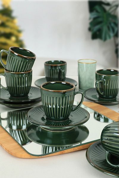 Keramika Σετ καφέ Emerald 12 τεμαχίων για 6 άτομα