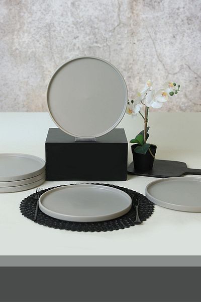 Keramika Matte Gray 27cm 6 Pieces Stackable Serving Plate
