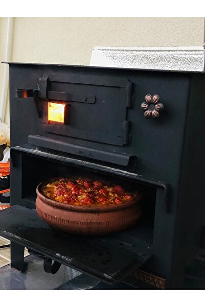 KAAN KUZİNE Izgaralı Odun Kömür Kuzinesi Fırınlı Soba El Yapımı 45' lik