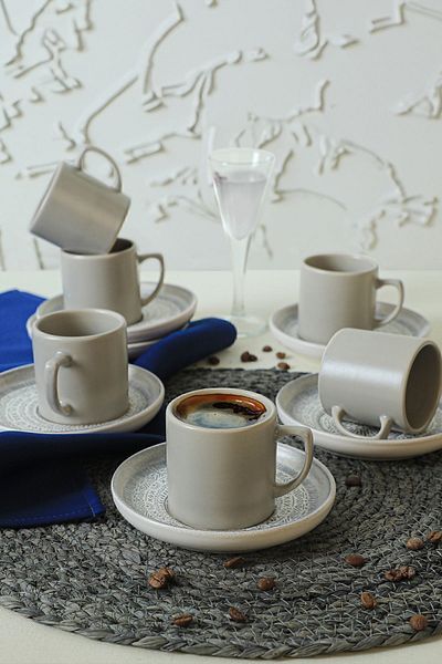 Keramika Stone Coffee Set 12 Pieces for 6 People 21426
