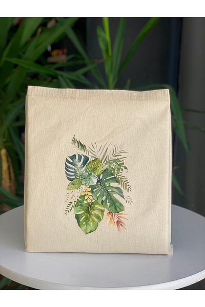 bezçantadünyası Raw Cloth Shoulder Bag - Leaf Pattern