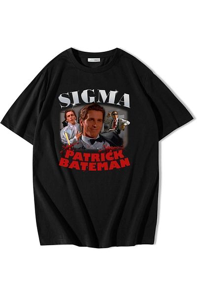 BRZ COLLECTION Tricou supradimensionat unisex Sigma Patrick Bateman
