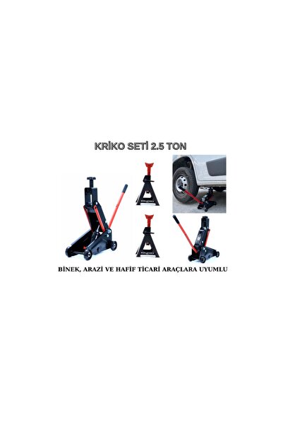 Worldforce Hidrolik Kriko Seti 2.5 Ton Kriko ve 2 Adet Kriko Standı MIN:190MM...