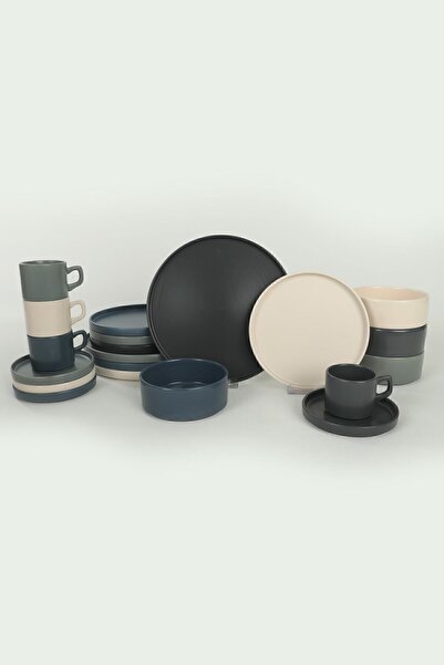 Keramika River Stackable Yemek / Kahvaltı Takımı  20 Parça 4 Kişilik
