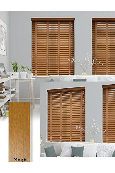 YS PERDE TASARIM Wooden Blinds %100 Doğal Ahşap Jaluzi Perde 50mm, Alüminyum Kasalı Yüksek Kaliteli - MEŞE