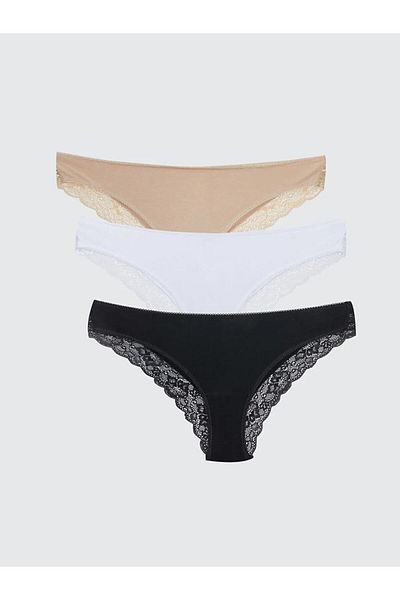 LC Waikiki Lcw Dream Lace Brazilian Panties 3 Pack