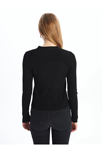 LC Waikiki Lcw Vision - New Black V-Neck Long Sleeve Knitwear Women's Cardigan