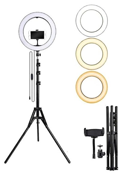 Genel Markalar Lrsm Led Işıklı Ring Light Tripod Selfie Makyaj Işığı Youtuber & Kuaför Çekim Işığı