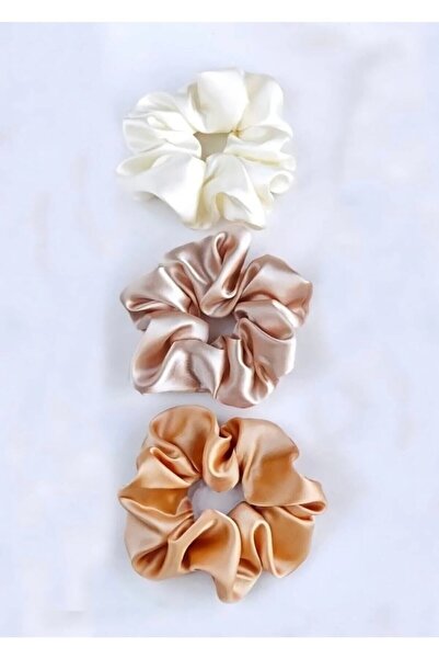 MAKSESUAR Set de 3 agrafe din cauciuc pentru păr satinat pentru femei