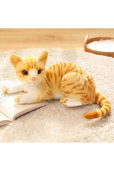 berattoys 35 Cm Sesli Peluş Kedi Gerçek Görünümlü Miyavlayan  Oyuncak Kedi Hediyelik Peluş Oyuncak