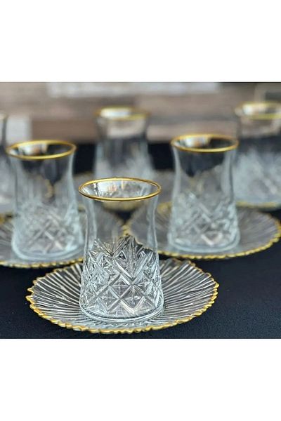 adana avm 12 Piece Special Series New Series Model Tea Set for 6 Persons