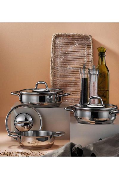 Aryıldız Aria 6 Piece Steel Pan Set - 14-16-18 Cm Ar256855