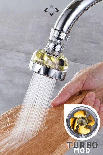 LİGROUND 360 Degree Rotating Faucet Apparatus with Turbo Fan Mode - Saving Pressurized Aerator
