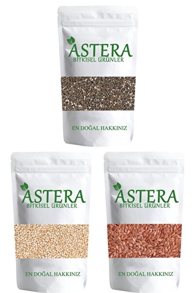 ASTERA 500 gr Chia Tohumu 500 gr Kinoa Tohumu 500 gr Keten Tohumu