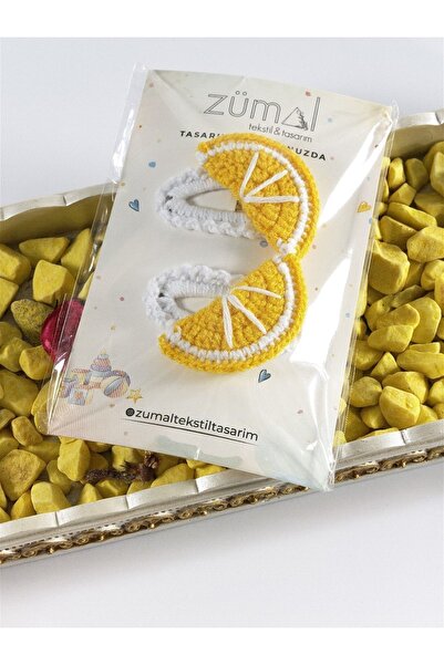 ZÜMAL Πλεκτό στο χέρι κούμπωμα με κουμπωτή πόρπη καρπούζι κίτρινο