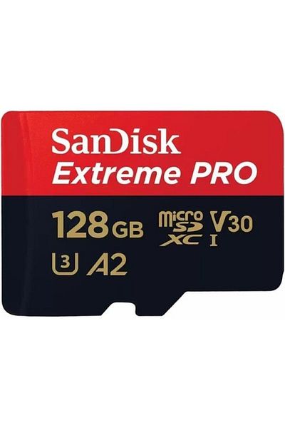 SanDisk ذاكرة Extreme Pro سعة 128 جيجابايت بسرعة 200 ميجابايت/ثانية Microsdxc