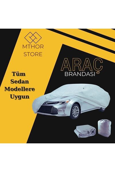 MThor store Tüm Sedan Araçlara Uyumlu Oto Araba Brandası - Örtüsü - Çadırı Miflonlu Su Geçirmez Araç Çadırı
