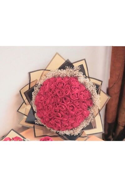 Merveparti 50 وردة تطلب زهرة، باقة ورد تطلب، وعد، خطوبة موعد