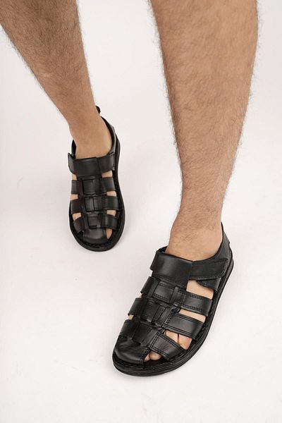 MUGGO Edinburgh-Garantie: Tägliche, bequeme, orthopädische Herren-Sandalen aus echtem Leder mit weicher Sohle