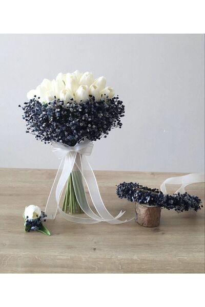 Genel Markalar Islak Lale Gelin Buket’i Yaka Çiçeği Taçsız – Magnet, Hediyeli...