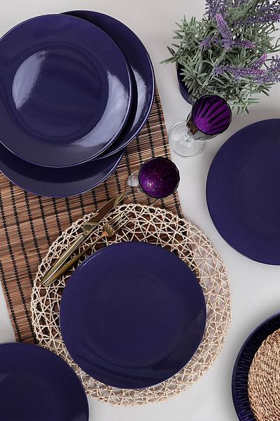 Keramika Purple Aegean Serving Plate 26 Cm 6 Pieces