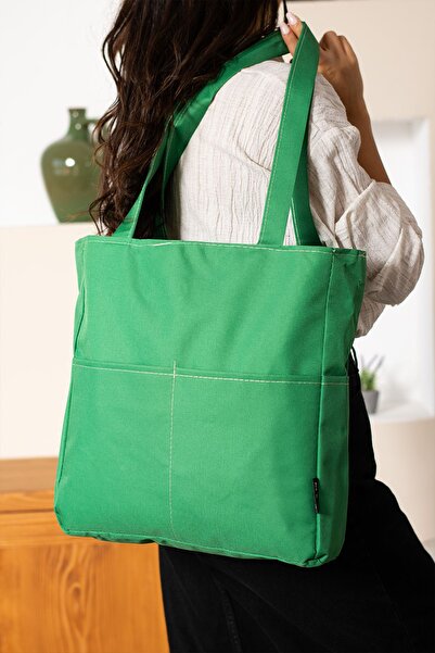 YUKES Large Volume Zippered Multi-Compartment Canvas Cloth - Sports, School and Daily Bag