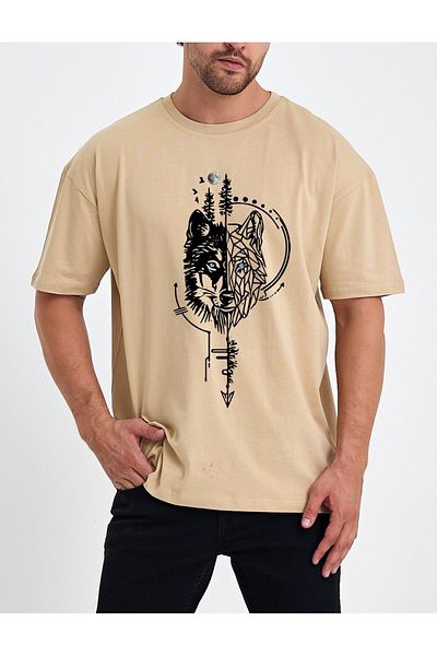 Uniquetex Μπλουζάκι Oversize VEK Wolf Printed