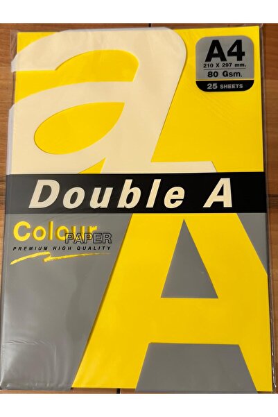 DOUBLE A Yellow 80 Gr 1 Pack 25 Pieces