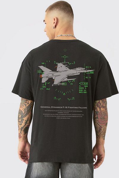 Uniquetex Ανδρικό μπλουζάκι VEK F-16 Oversize