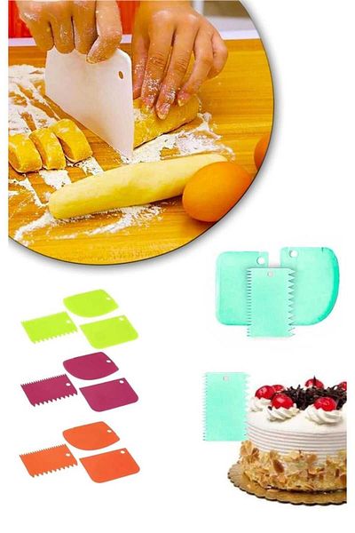 Dalian Home 3-Piece Dough Cutting and Scraping Set - Pastry and Cake Donut Shaper