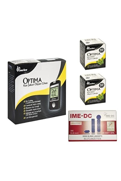 Optima Kan Şekeri Ölçüm Cihazı 2 Kutu Strip (100 ADET) 1 Kutu (100 ADET) Lanset