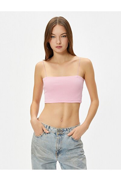 Koton Women's Basic Crop Tank Top