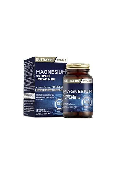 Nutraxin MagnesiumComplexVitamin B6 - 60 Tablets Supplementary Food, Containing Citrate BisglicinateMalatTaurat