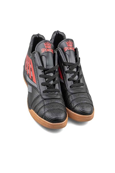 SPORTAÇ SPORTAC Neymar Ünisex Futsal Salon-Parkur Futsal Ayakkabı SİYAH_KIRMIZI