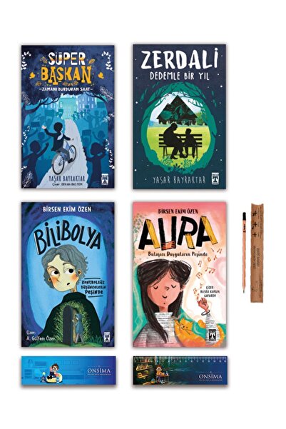 Timaş Çocuk Süper Başkan - Zerdali - Aura - Bilibolya Set 4 Kitap