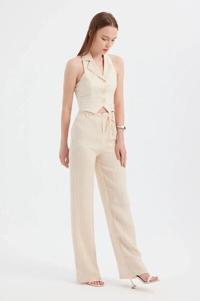 Hiccup Woven Straight Fit Belt Detailed Trousers