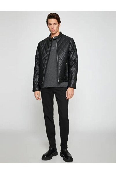 Koton Мъжка яке с кожен вид