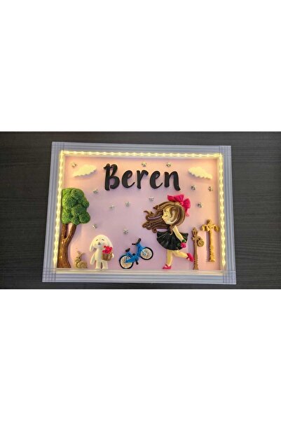 Özlem Bebek Ledli Kapı Süsü Kişiye Özel Mdf Pano