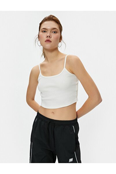 Koton Women's Basic Crop Tank Top