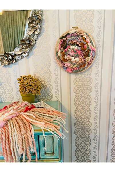 WOOLLY MOUNDS Kaos Etnik Makrome Kasnak El Dokuma Dekoratif Duvar Dekoru