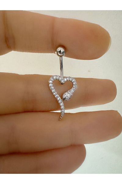 Arescollection Snake Belly Piercing - Surgical Steel and Zircon Stone