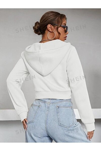 Machetta Cardigan Crop pentru damă - cu glugă, cu fermoar, 3 fire raster