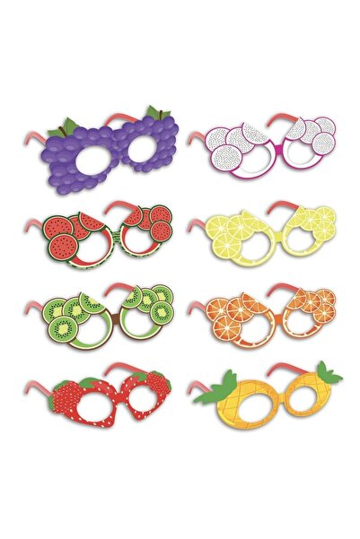 DÜVENCİ TİCARET Σετ 8 πλαστικών ποτηριών με θέμα τα φρούτα