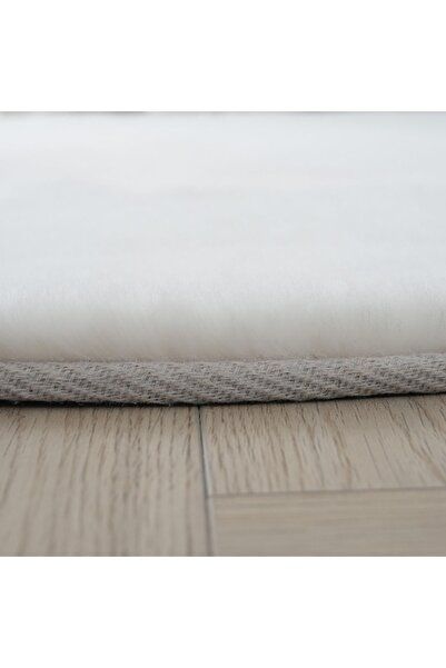 Home Box Faux Rabbit Fur Round Rug - 90 cm