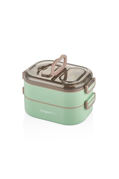 Vagon Stainless Steel Lunch Box - 1000 Ml, Xc-7081, Mixed Color 1 Piece