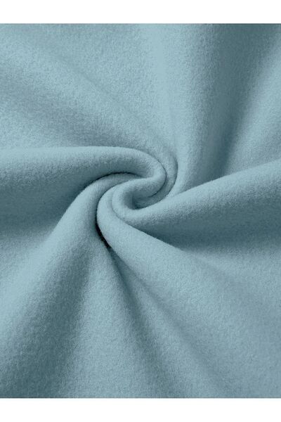 FECCY Kadın Bebe Mavisi Kedi Baskılı Pamuklu Bisiklet Yaka Sweatshirt