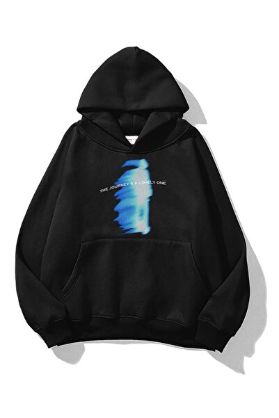 FECCY Oversize unisex majica za putovanja, crna